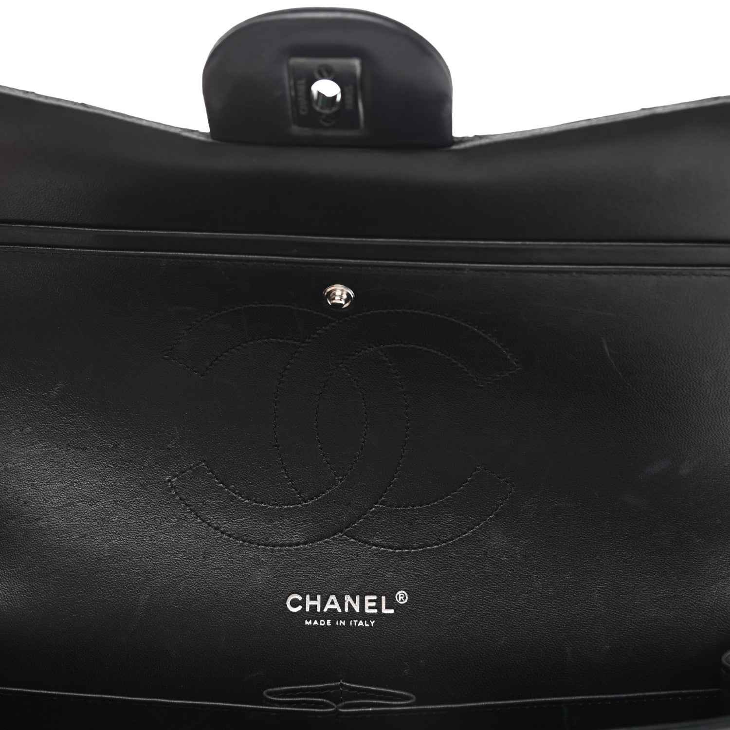 Chanel Lambskin Quilted Jumbo Double Flap So Black 12 of 13