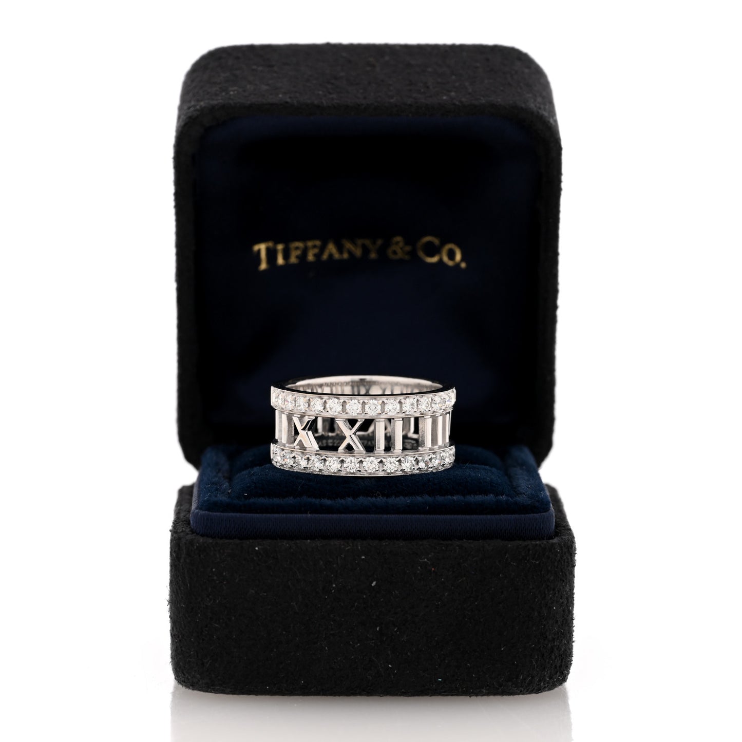 18K White Gold Diamond Wide Atlas Open Ring 54 6.75
