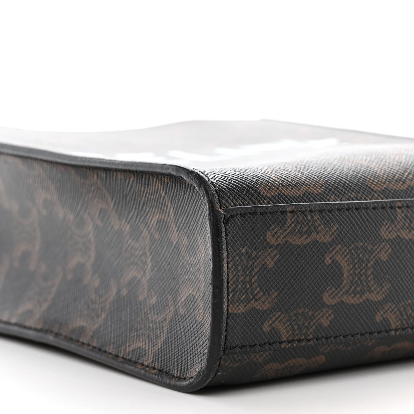 Triomphe Canvas Calfskin Mini Vertical Cabas Tan