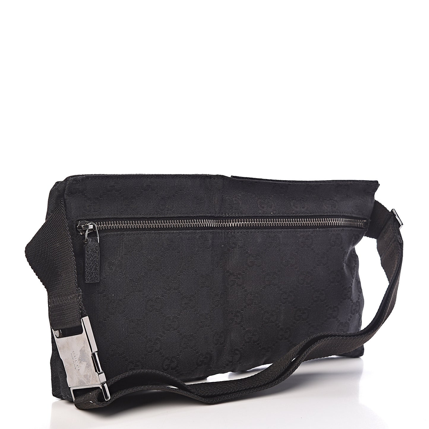 GG Monogram Double Pocket Belt Bag Black