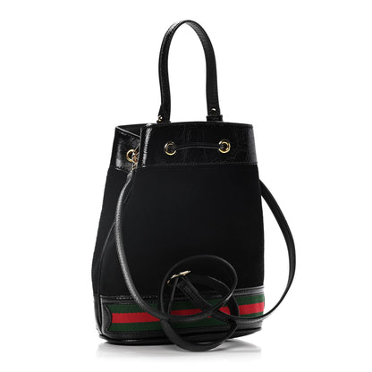 Gucci Suede Patent Web Small Ophidia Bucket Bag Black 3 of 11