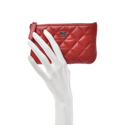 Chanel Caviar Quilted Small Cosmetic Case Red 2 of 7