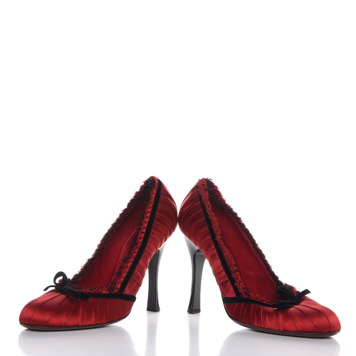 Louis Vuitton Satin Balmoral Pumps 40 Red 5 of 10