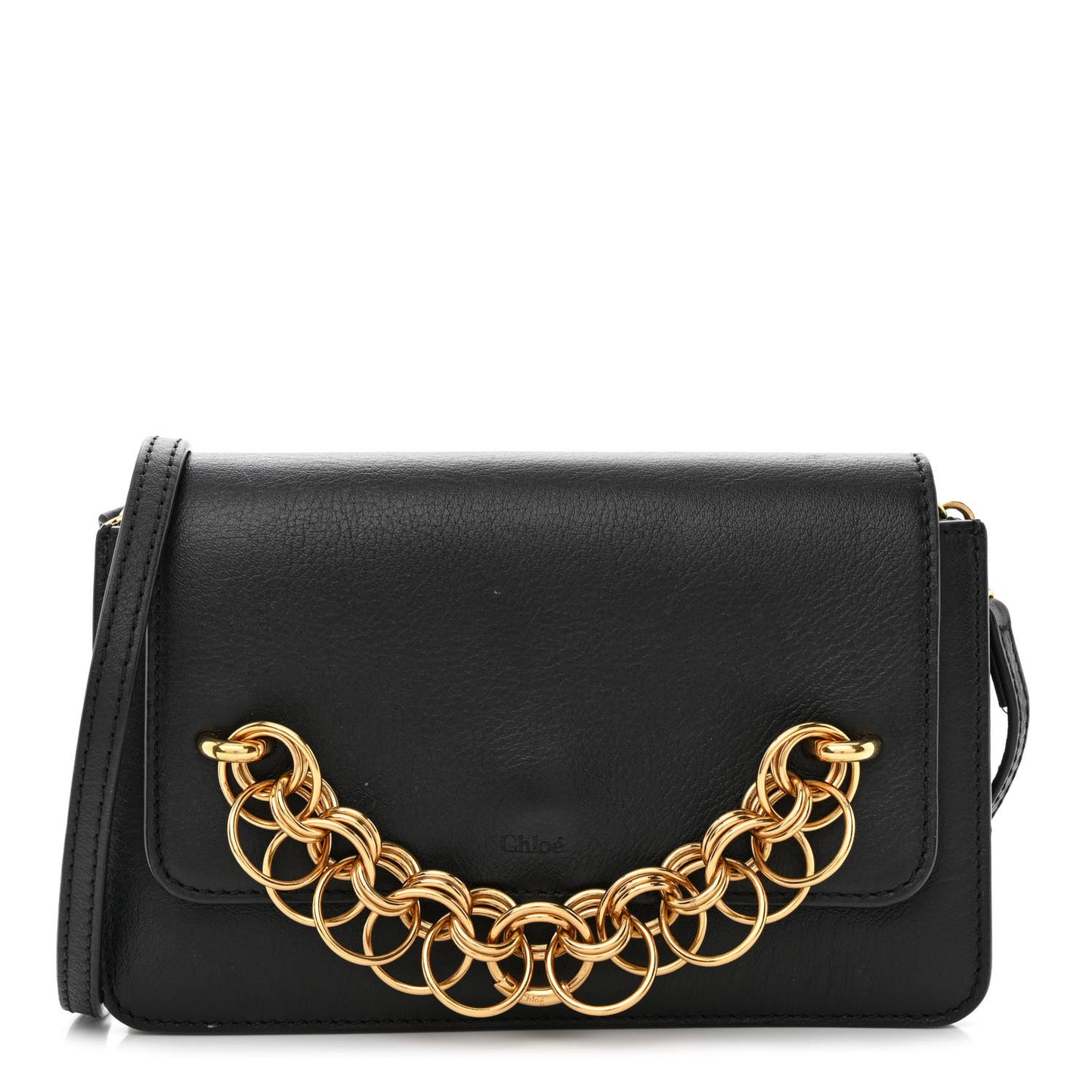 Smooth Calfskin Drew Bijou Clutch Black