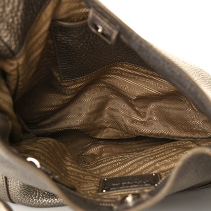 Prada Metallic Vitello Daino Side Pocket Hobo Bronze 5 of 11