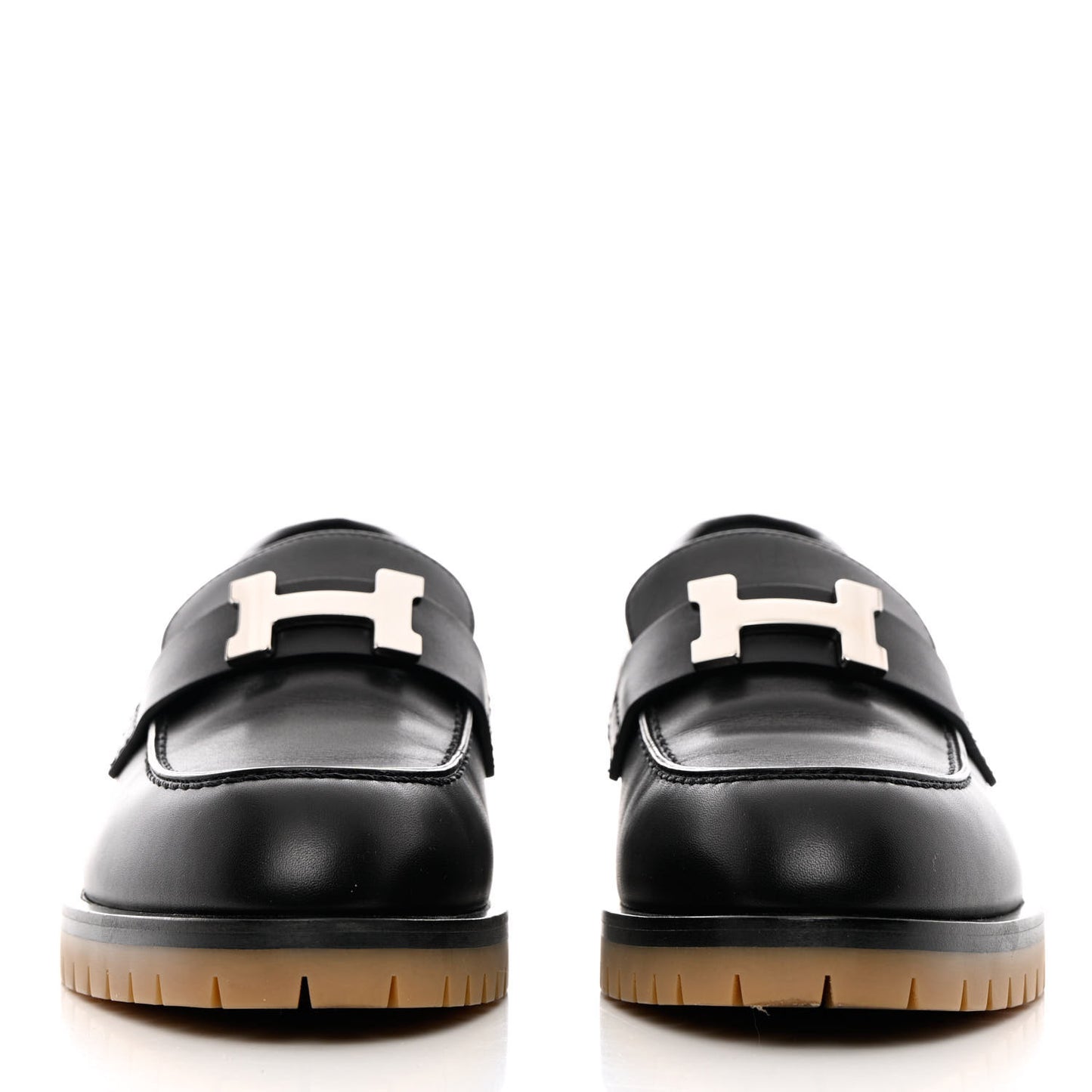 Calfskin Womens Faubourg Loafers 35 Black