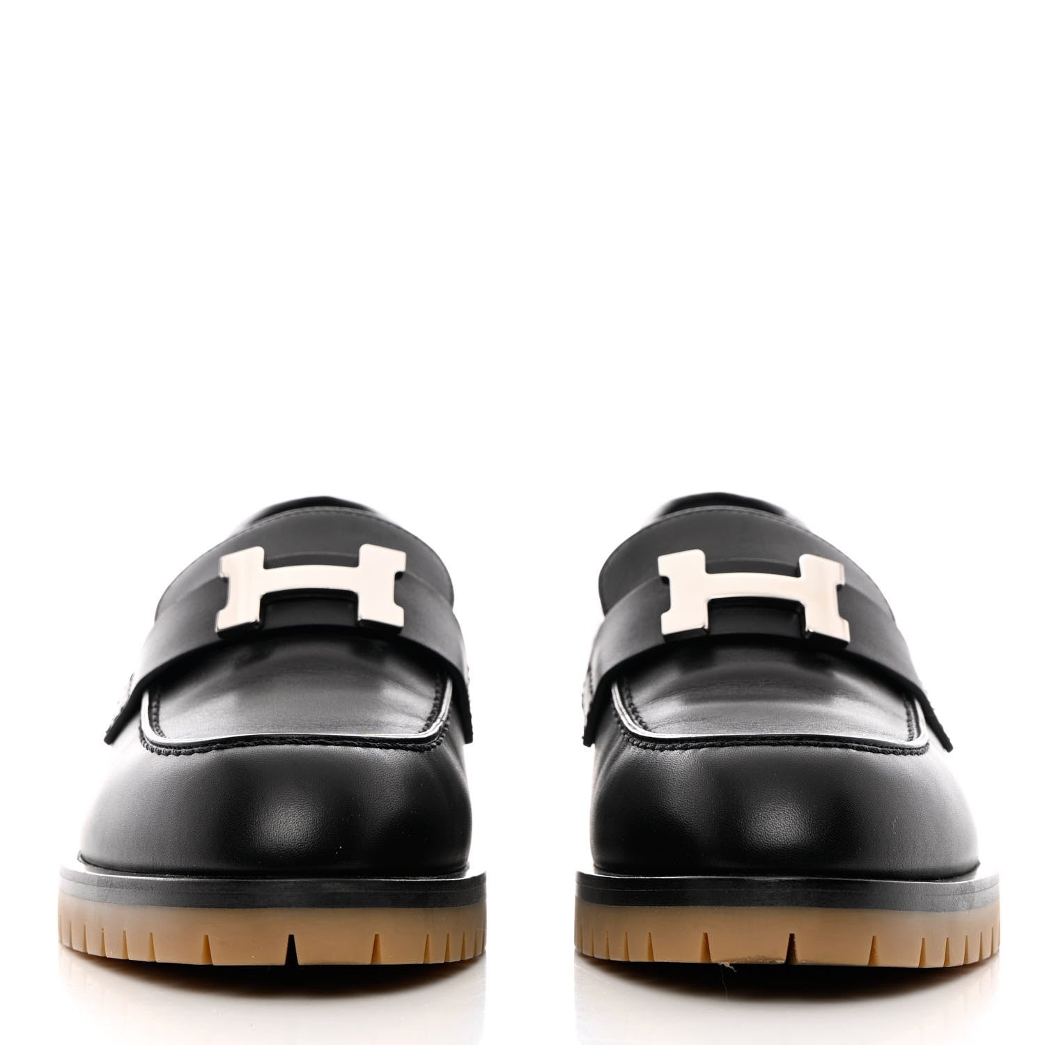 Hermes Calfskin Womens Faubourg Loafers 35 Black 2 of 12
