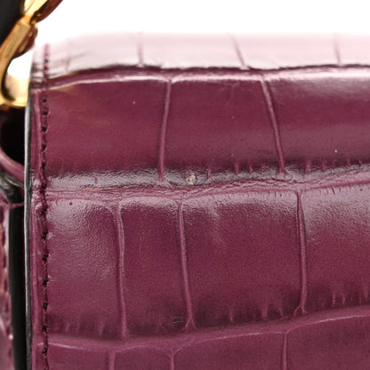 Chloe Calfskin Crocodile Embossed Mini C Double Carry Crushed Violet 10 of 12