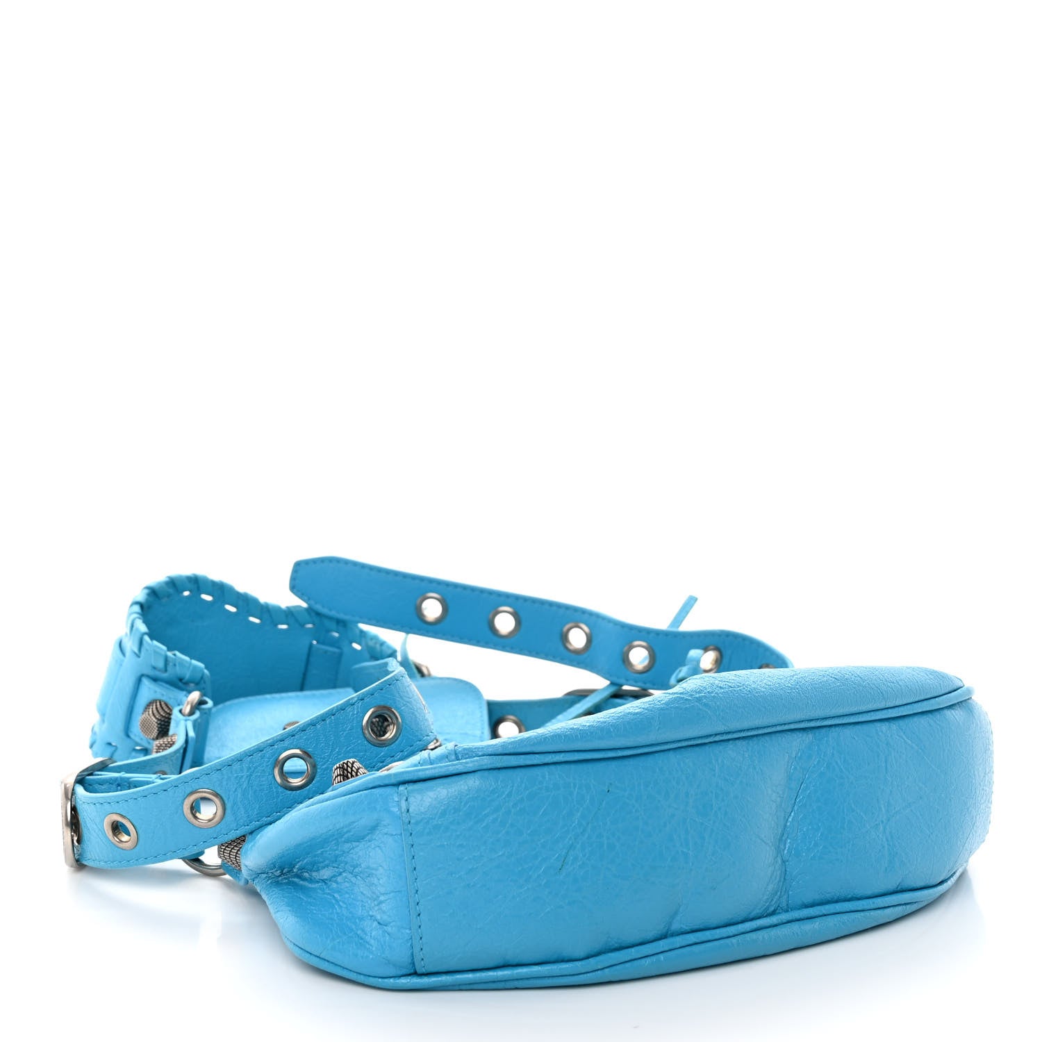 Balenciaga Agneau Arena Le Cagole Shoulder Bag XS Cyan 4 of 9