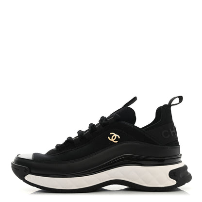 Chanel Fabric Suede CC Sneakers 40 Black 1 of 9