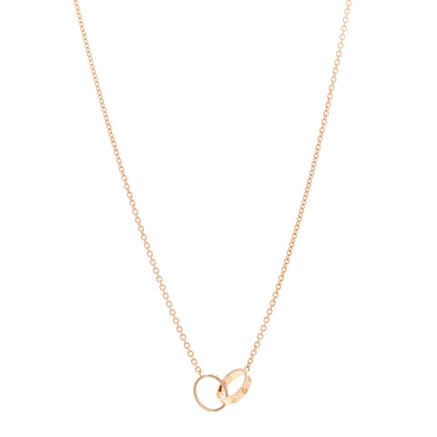18K Pink Gold Interlocking LOVE Necklace