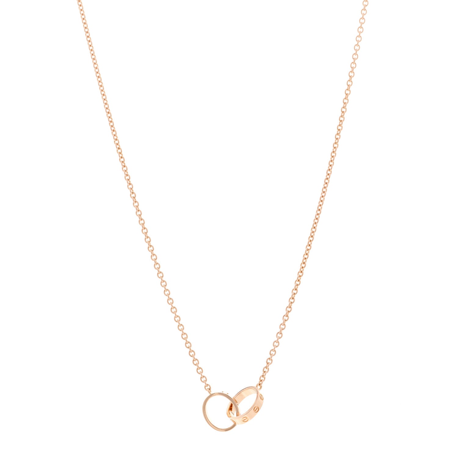 Cartier 18K Pink Gold Interlocking LOVE Necklace 1 of 5