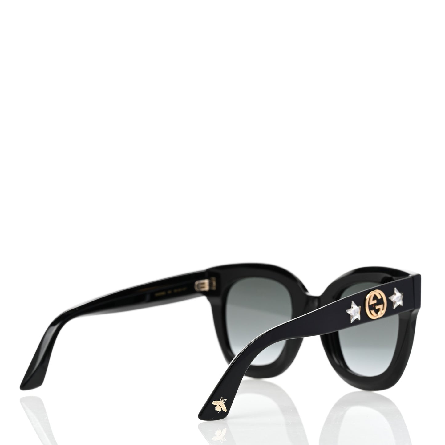 Acetate Crystal Star Round Frame Sunglasses GG0208S Black