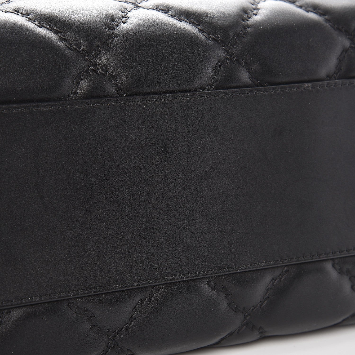 Chanel Calfskin Double Stitch Large Hamptons Flap Bag Black 10 of 16