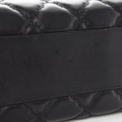 Chanel Calfskin Double Stitch Large Hamptons Flap Bag Black 10 of 16