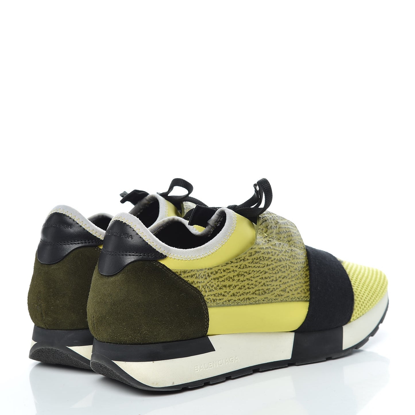 Calfskin Womens Race Runner Sneakers 41 Neon Black