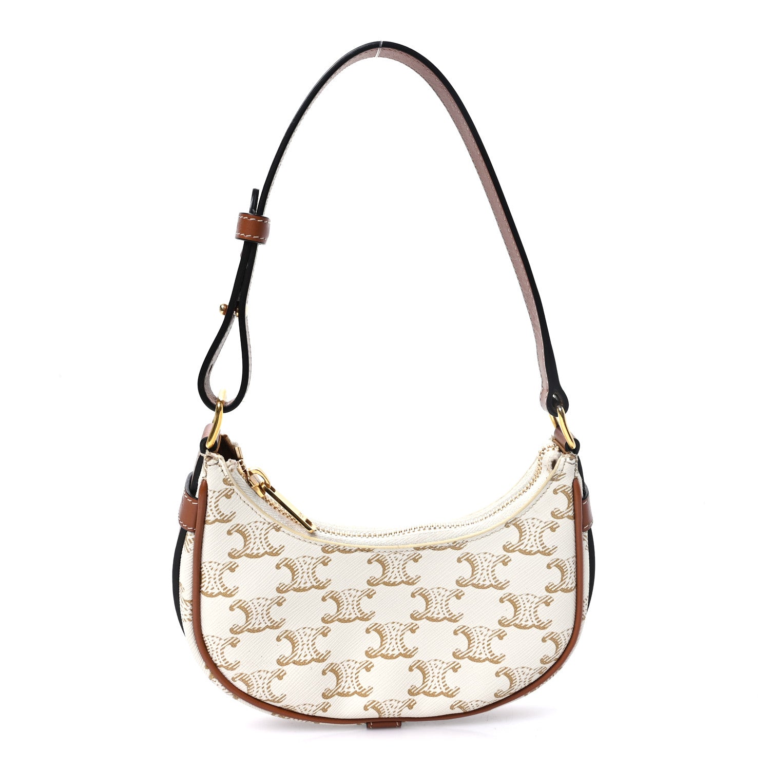 Celine Canvas Calfskin Mini Ava Triomphe Shoulder Bag White 1 of 10