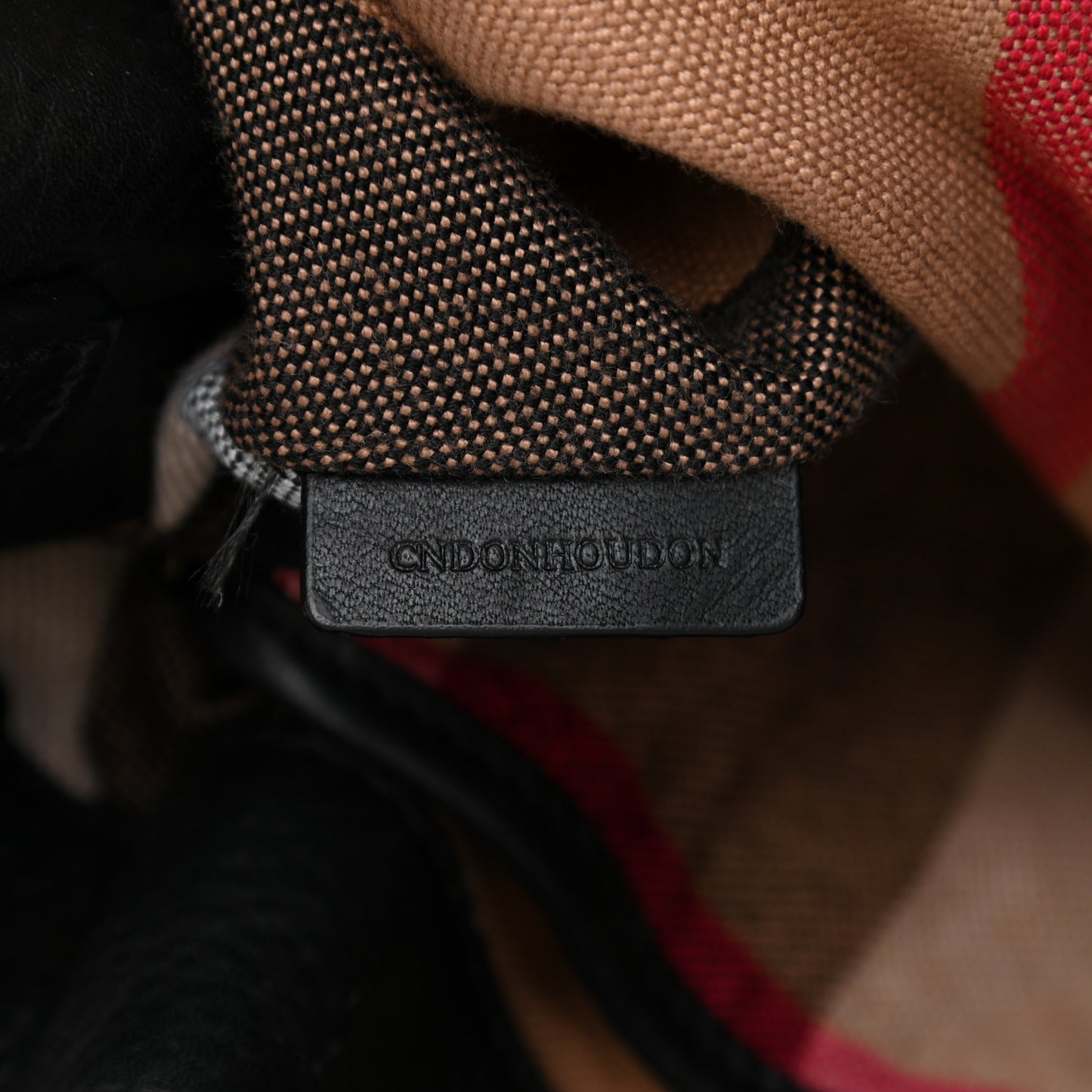 Grainy Calfskin House Check Small Maidstone Black