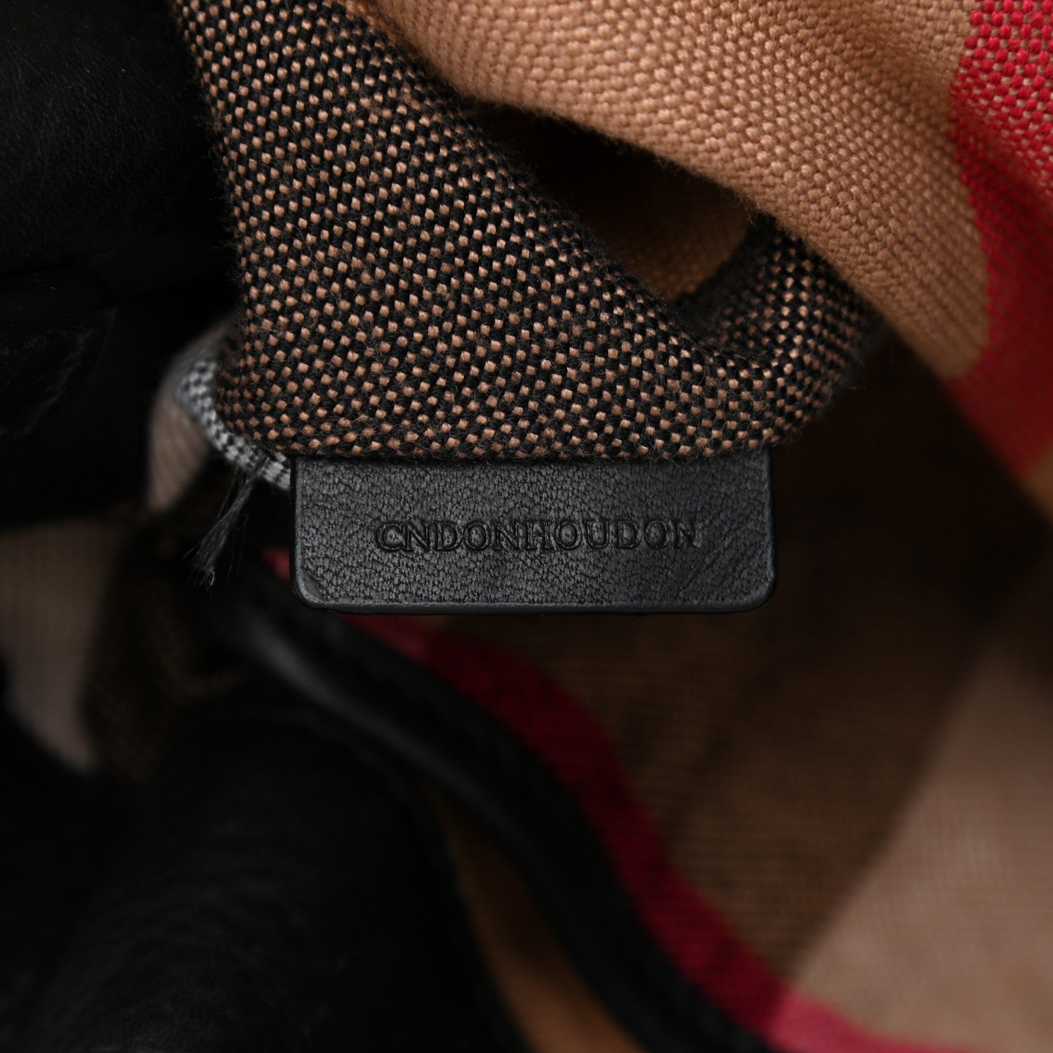 Burberry Grainy Calfskin House Check Small Maidstone Black 8 of 12