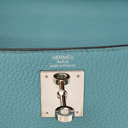 Hermes Taurillon Clemence Kelly Retourne 28 Bleu Atoll 6 of 11