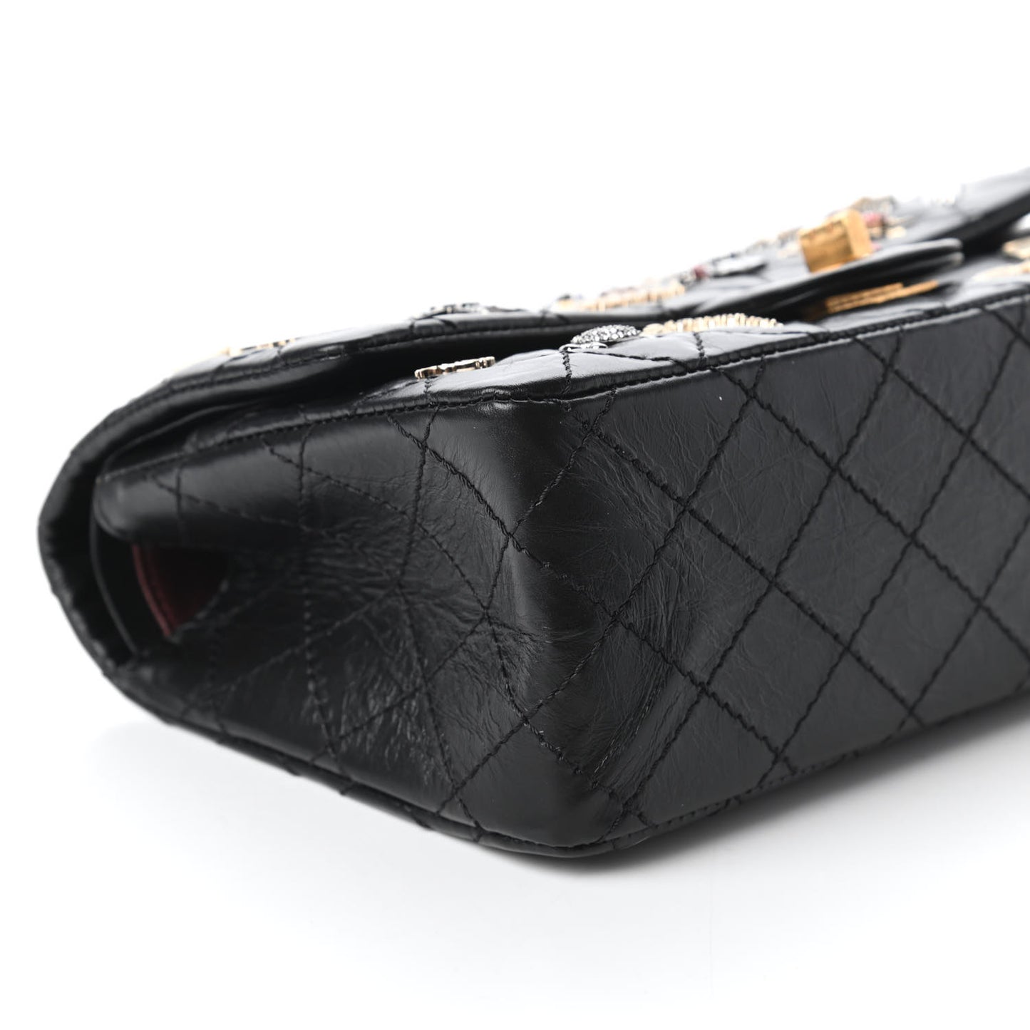 Aged Calfskin Lucky Charms 2.55 Reissue 225 Flap Black