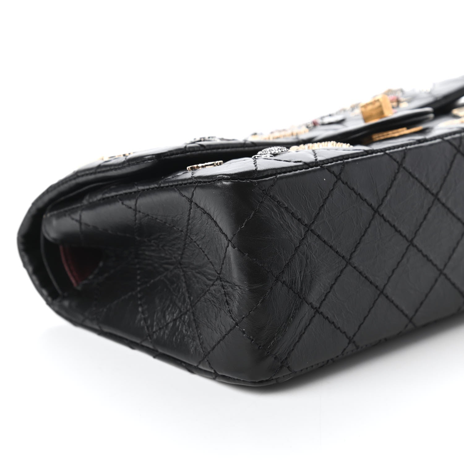 Chanel Aged Calfskin Lucky Charms 2.55 Reissue 225 Flap Black 6 of 11