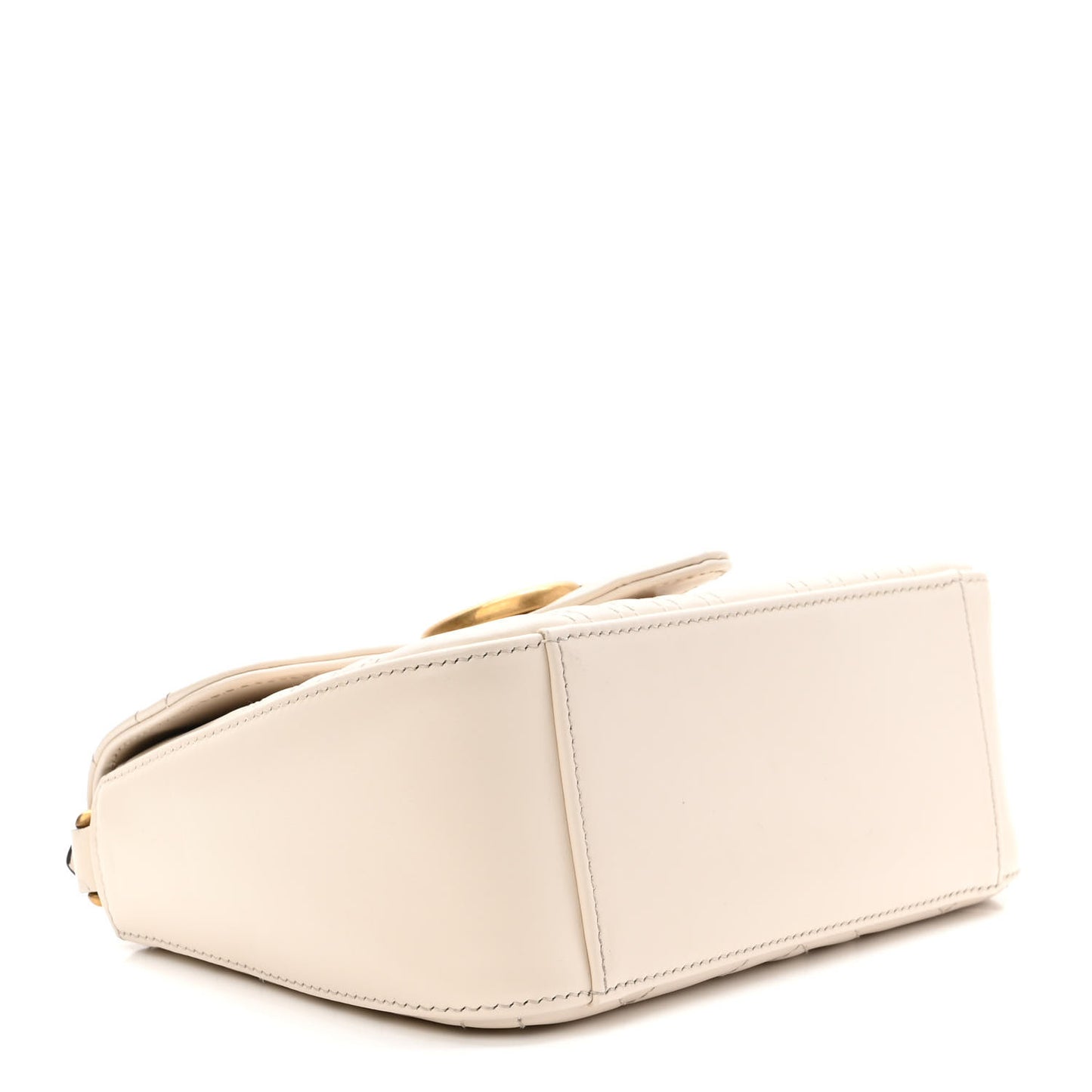 Calfskin Matelasse Mini GG Marmont Top Handle Shoulder Bag White