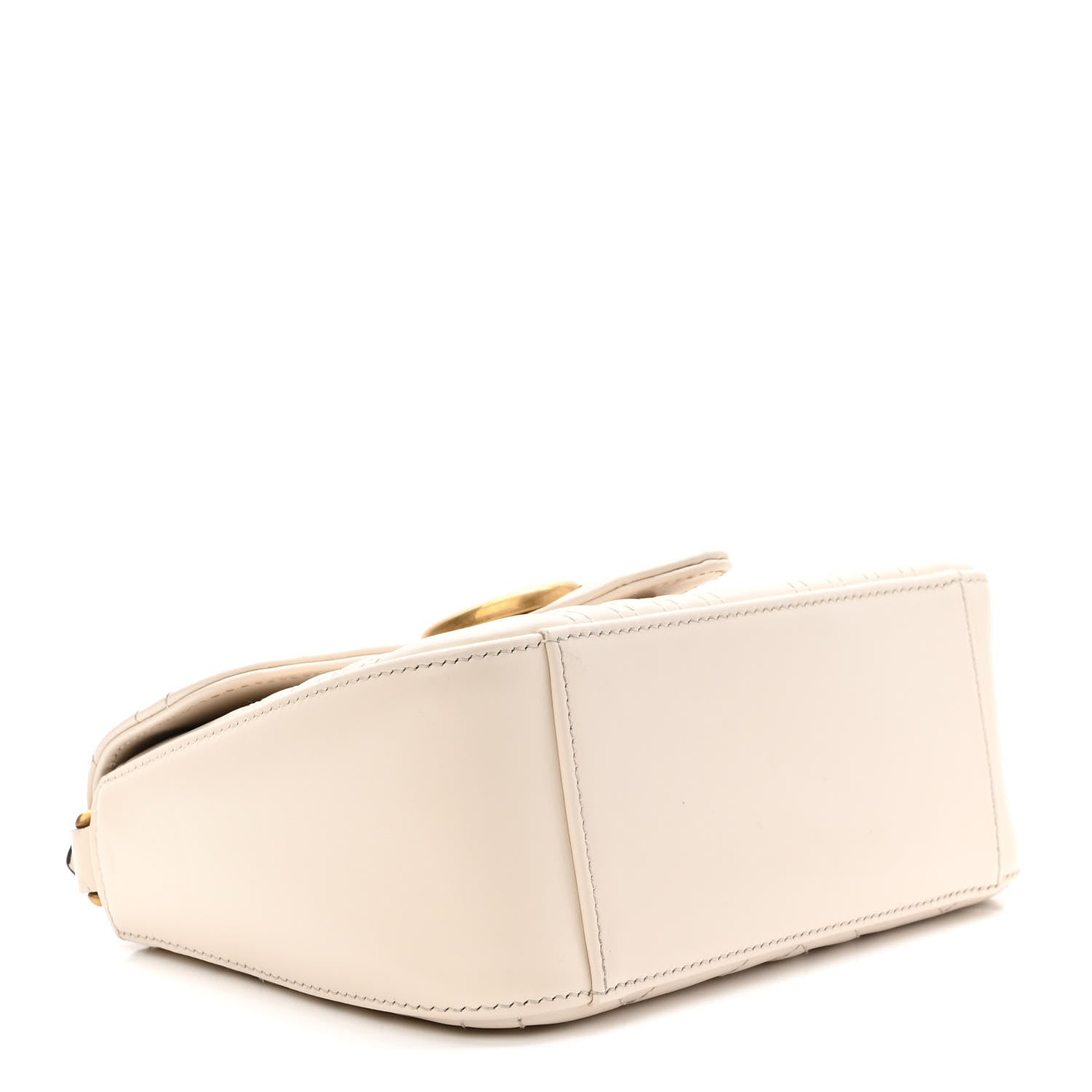 Gucci Calfskin Matelasse Mini GG Marmont Top Handle Shoulder Bag White 4 of 10