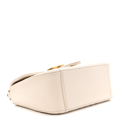 Gucci Calfskin Matelasse Mini GG Marmont Top Handle Shoulder Bag White 4 of 10