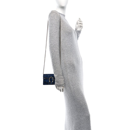 Gucci Snakeskin Super Mini Dionysus Shoulder Bag Blue 2 of 9