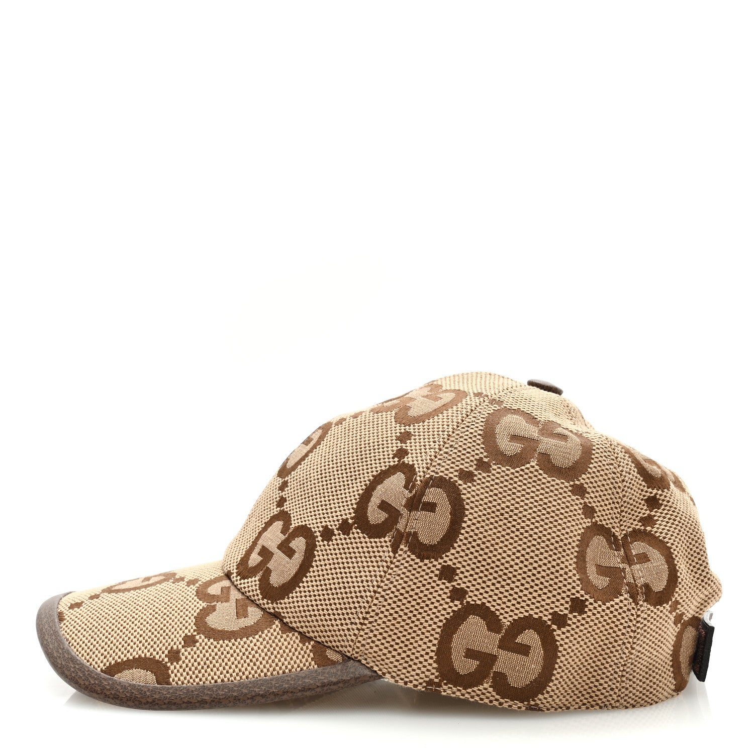 Gucci Monogram Jumbo GG Baseball Hat M 57 Camel Ebony 5 of 8