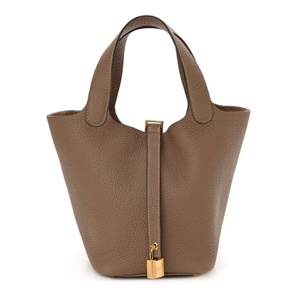 Hermes Taurillon Maurice Picotin Lock 18 PM Beige De Weimar 1 of 11
