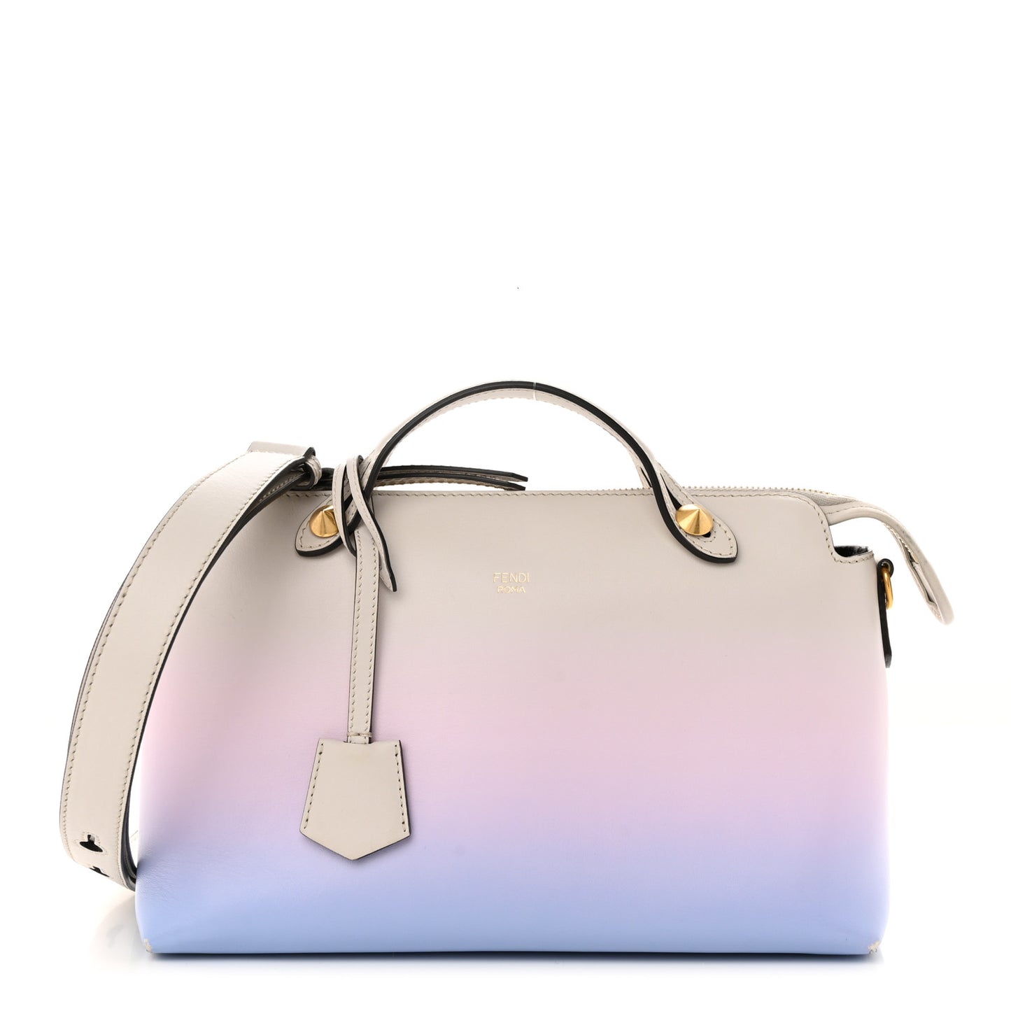 X JOSHUA VIDES Vitello Century Sfumato Medium By The Way Boston Bag Ghiaia Rosa Azzurro