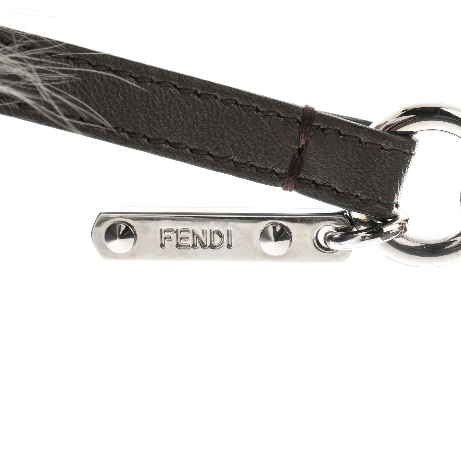 Fendi Fox Fur S ABCharm Bag Charm Grey Yellow 3 of 4