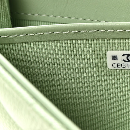 Chanel Caviar Quilted Large Gusset Flap Wallet Light Green 8 of 9