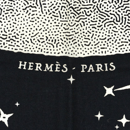 Hermes Silk Cashmere Clair De Lune Shawl 140 Black White 5 of 5