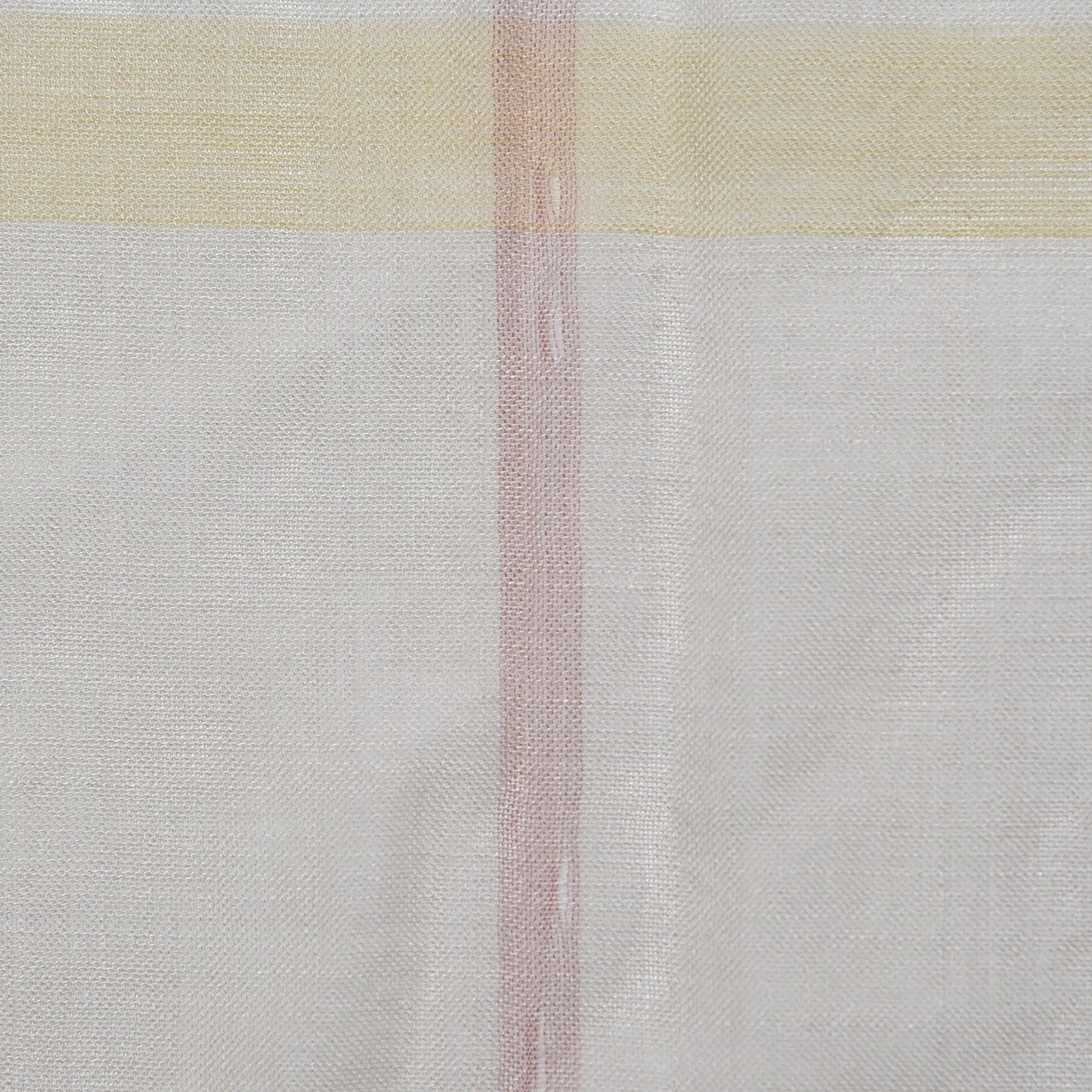 Wool Silk Gauze Giant Check Lightweight Scarf Primrose