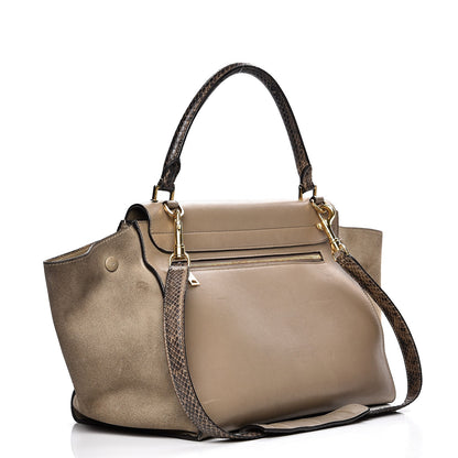 Celine Calfskin Suede Whipsnake Medium Trapeze Black Dune 4 of 25