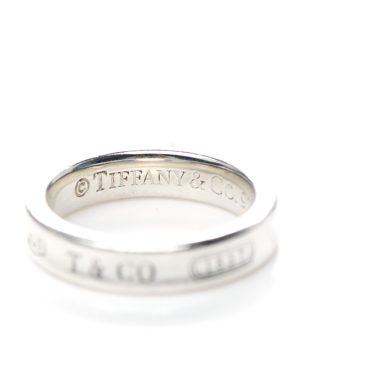 Tiffany Sterling Silver Narrow 1837 Band Ring 47 4 4 of 4