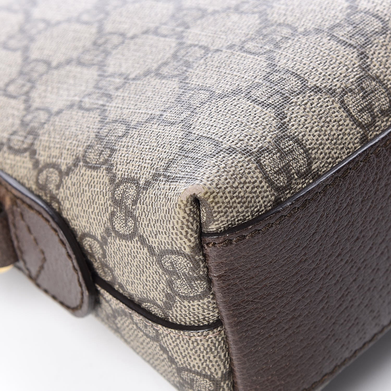 Gucci GG Supreme Monogram Textured Dollar Calfskin Web Small Ophidia Dome Shoulder Bag Beige Ebony New Acero 13 of 13