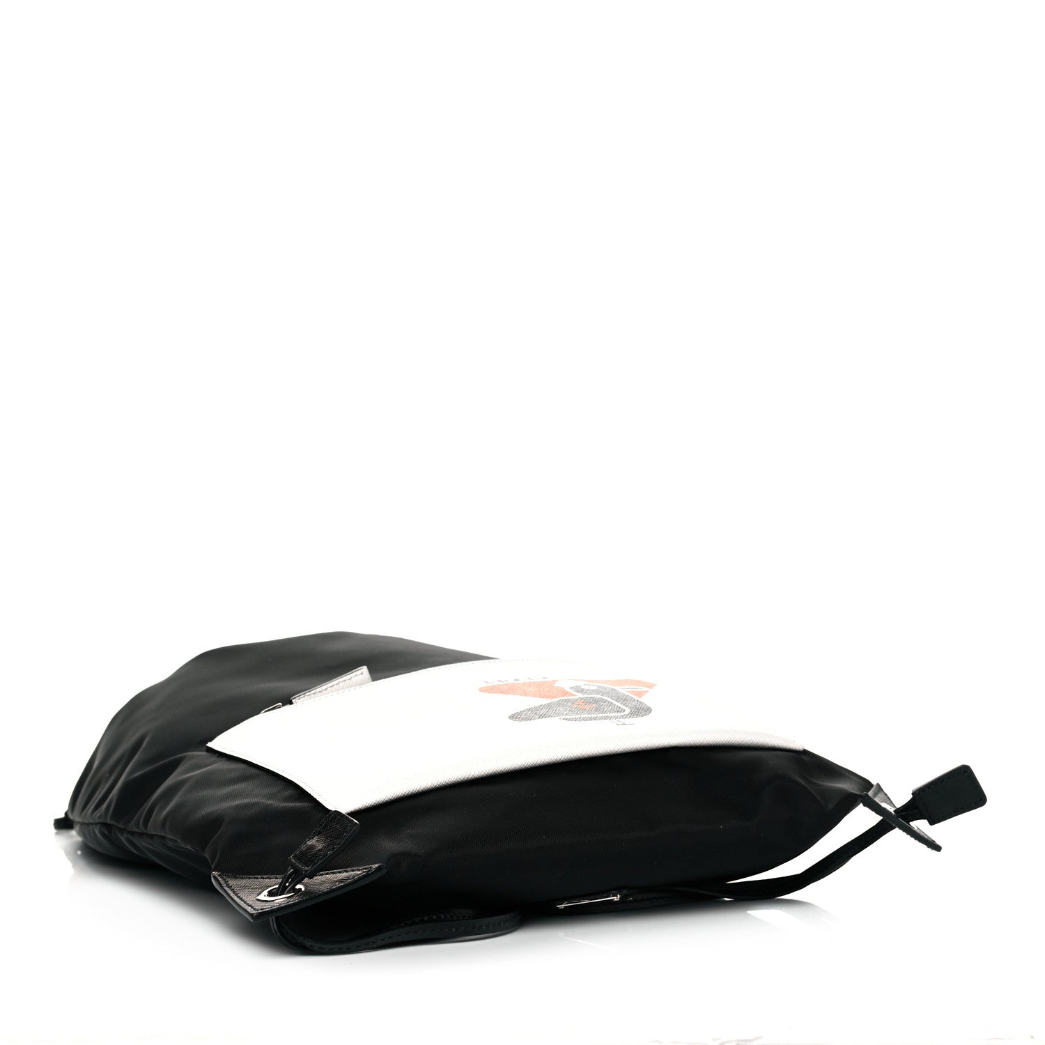 Prada Tessuto Nylon Bird Pocket Motif Drawstring Backpack Black 6 of 10
