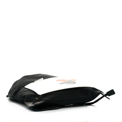 Prada Tessuto Nylon Bird Pocket Motif Drawstring Backpack Black 6 of 10
