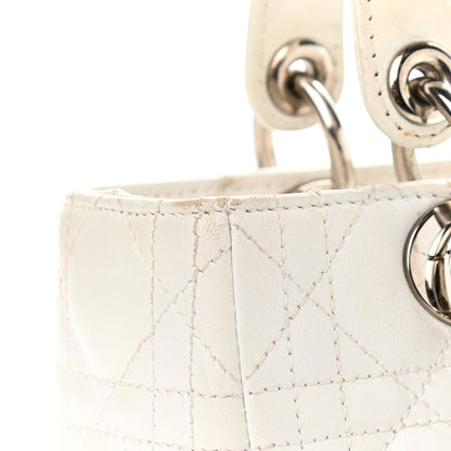 Christian Dior Lambskin Cannage Medium Lady Dior White 16 of 24