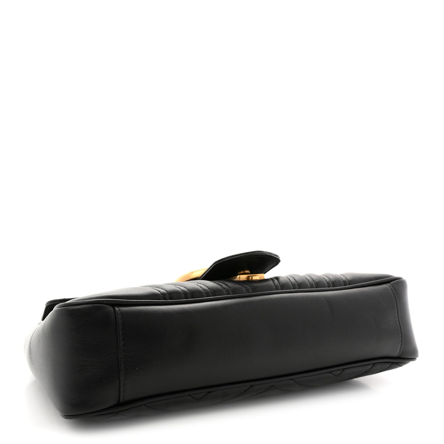 Calfskin Matelasse Medium GG Marmont Shoulder Bag Black