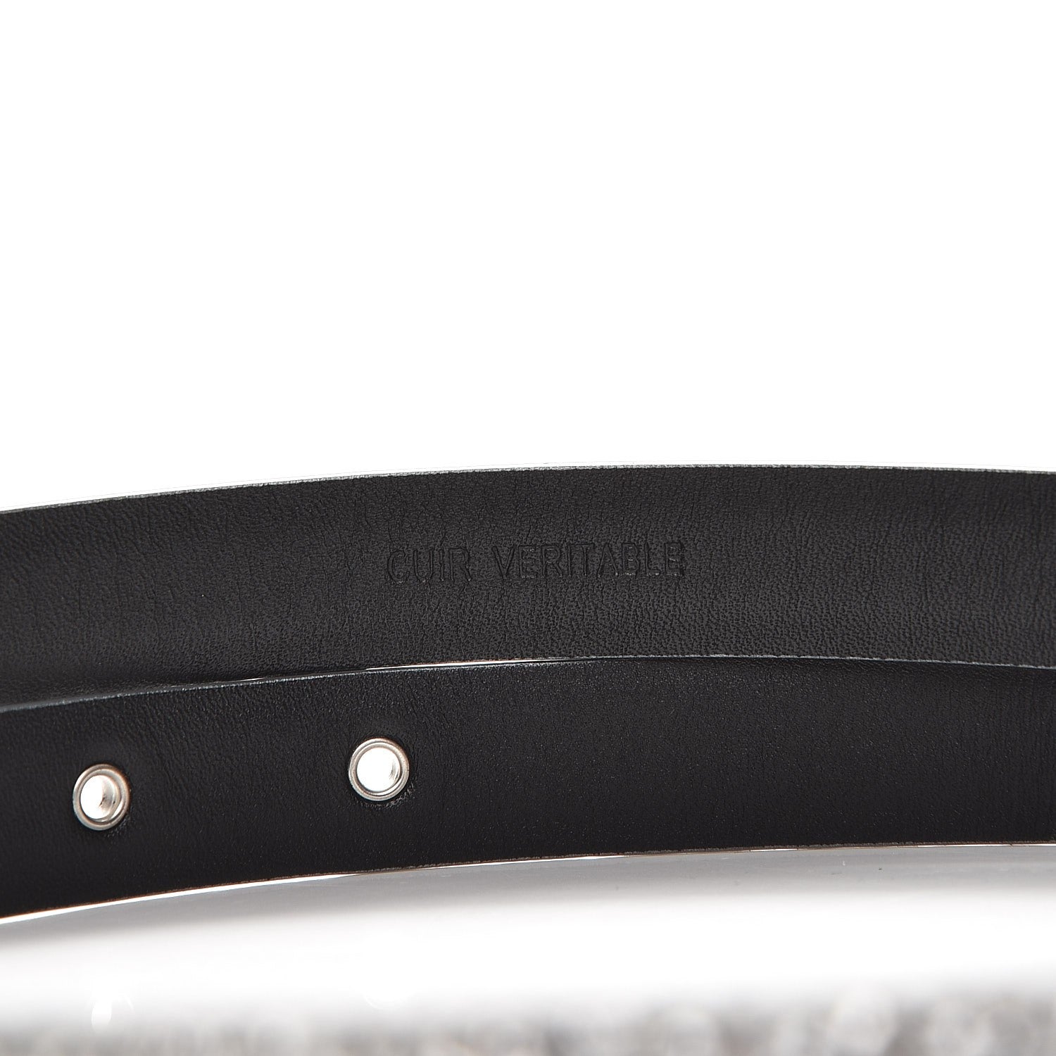 Chanel Glitter Calfskin CC Logo Skinny Belt 80 32 Silver 3 of 5