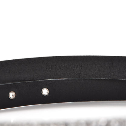 Chanel Glitter Calfskin CC Logo Skinny Belt 80 32 Silver 3 of 5