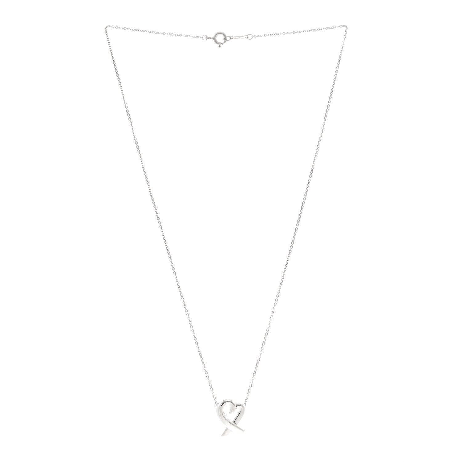 Tiffany Sterling Silver Paloma Picasso Loving Heart Pendant Necklace 3 of 6