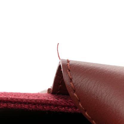 Chloe Cotton Calfskin Small Woody Ribbon Tote With Strap Dark Red 11 of 11