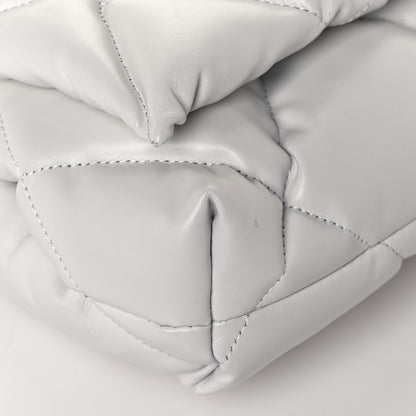 Balenciaga Nappa Calfskin Quilted Touch B Puffy Clutch White 8 of 14