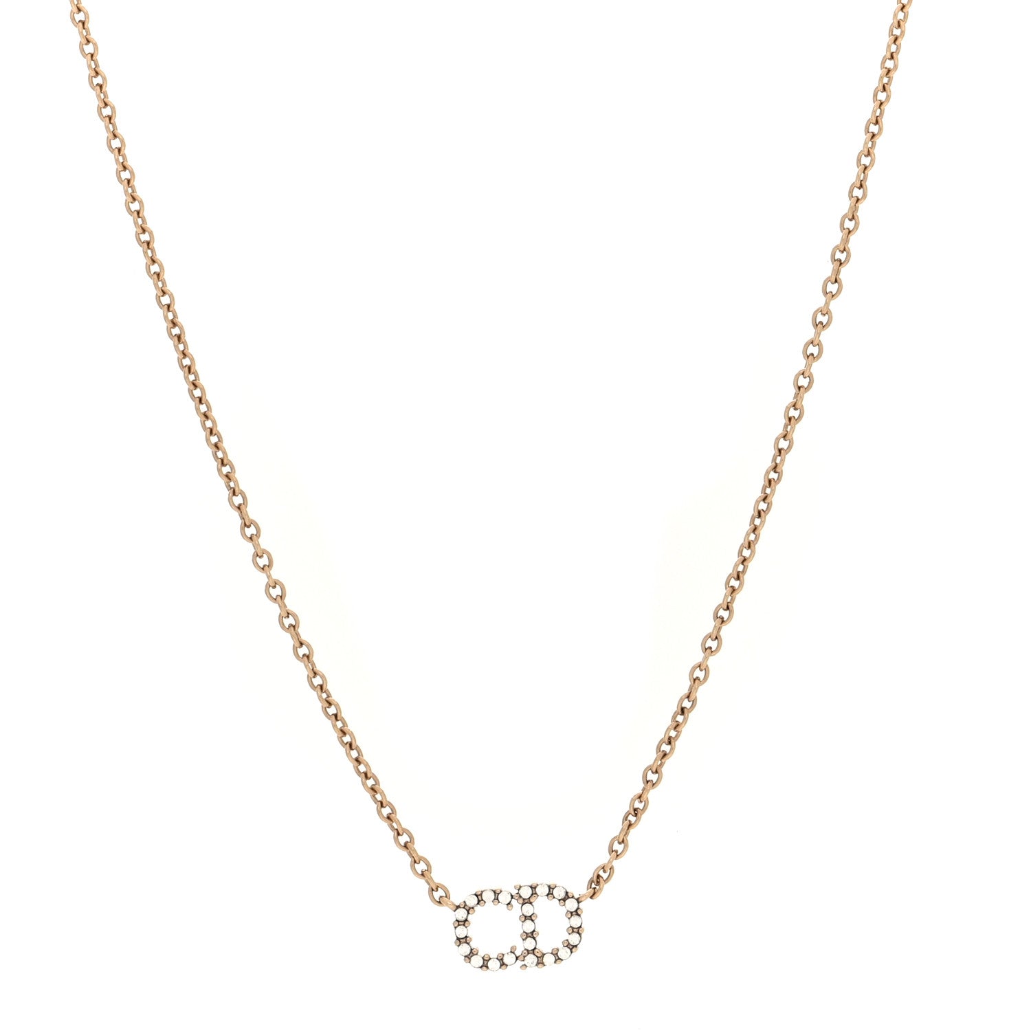 Christian Dior Metal Crystal Clair D Lune Necklace Gold 1 of 3